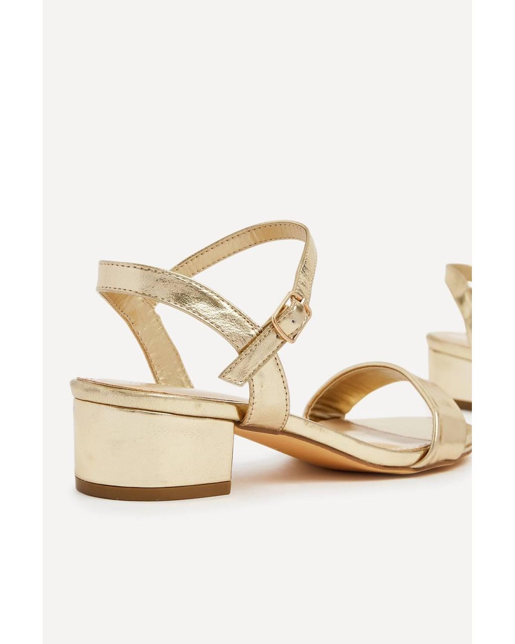 Linzi Natural Kezzi Faux Leather Low Heeled Sandals