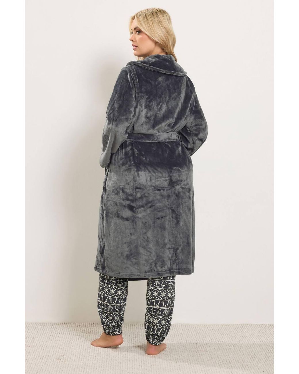 Yours Gray Luxe Dressing Gown