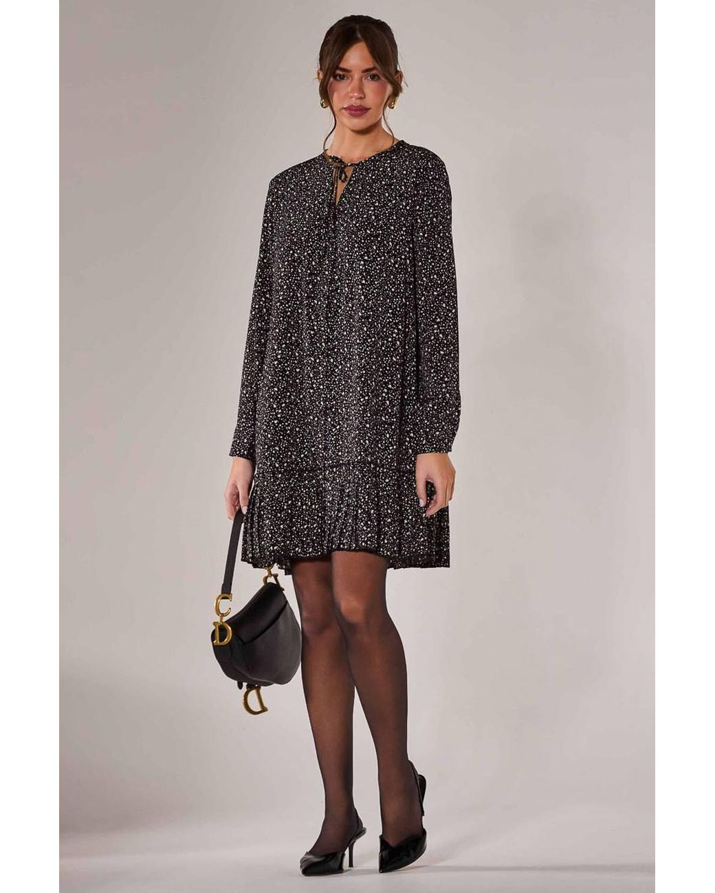 Jolie Moi Brown Long Sleeve Shirt Dress