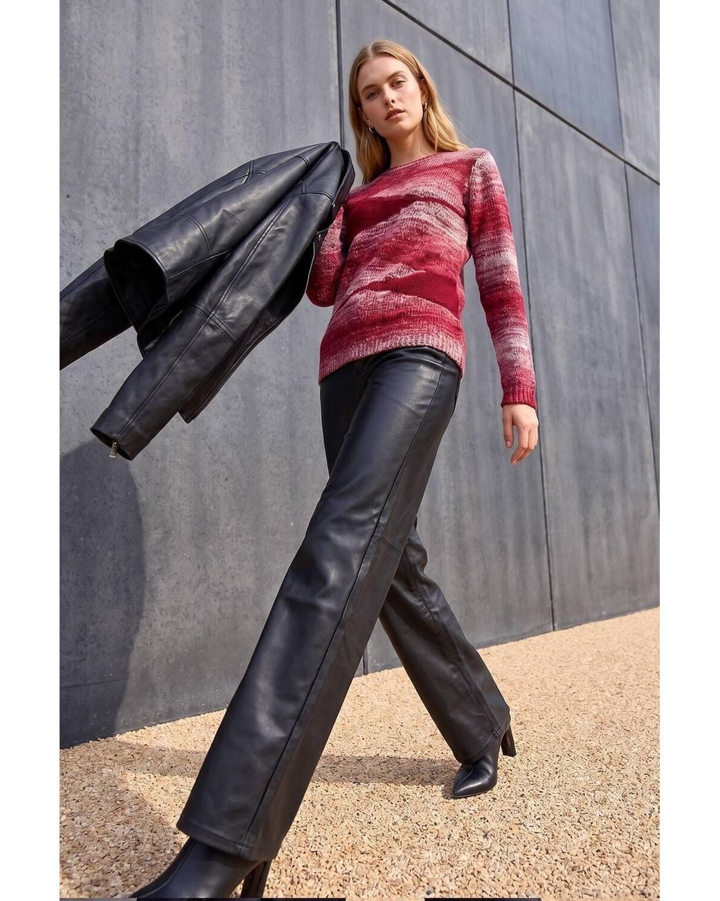 Roman Red Colour Block Knit Jumper