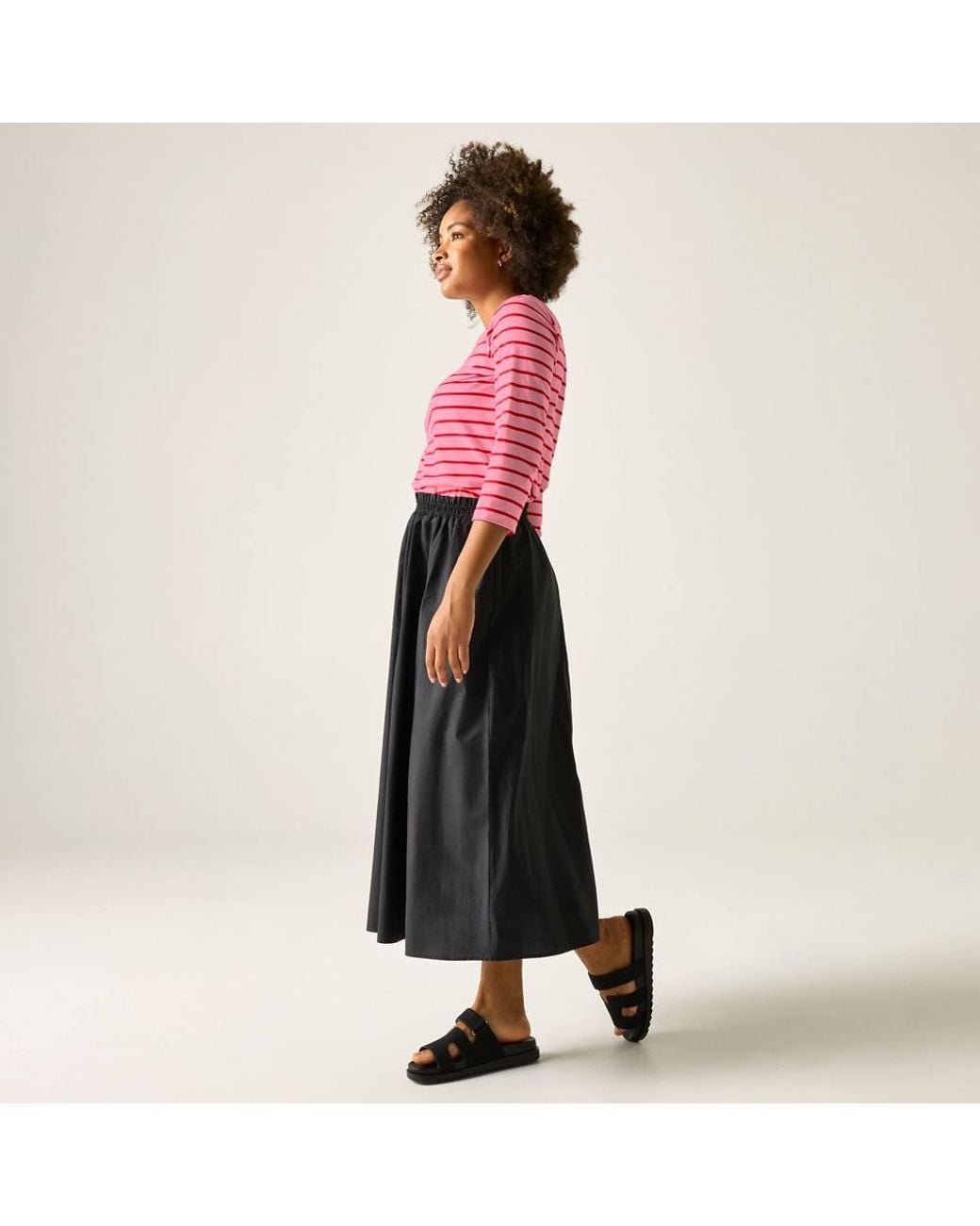 Regatta Red Bayletta Ii 3/4 Sleeve Stripe Top