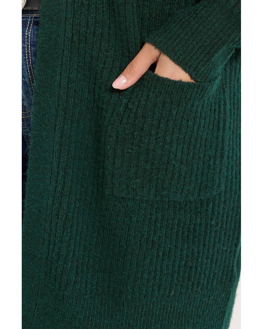 Yours Green Knitted Longline Cardigan