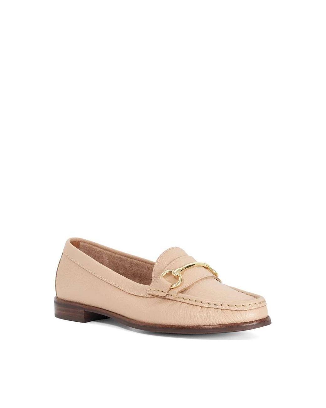 Dune Pink Wide Fit 'Glenny' Leather Loafers