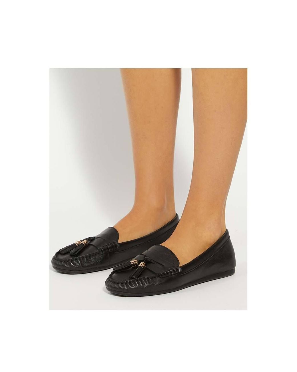 Dune White Wide Fit 'Geen' Leather Loafers