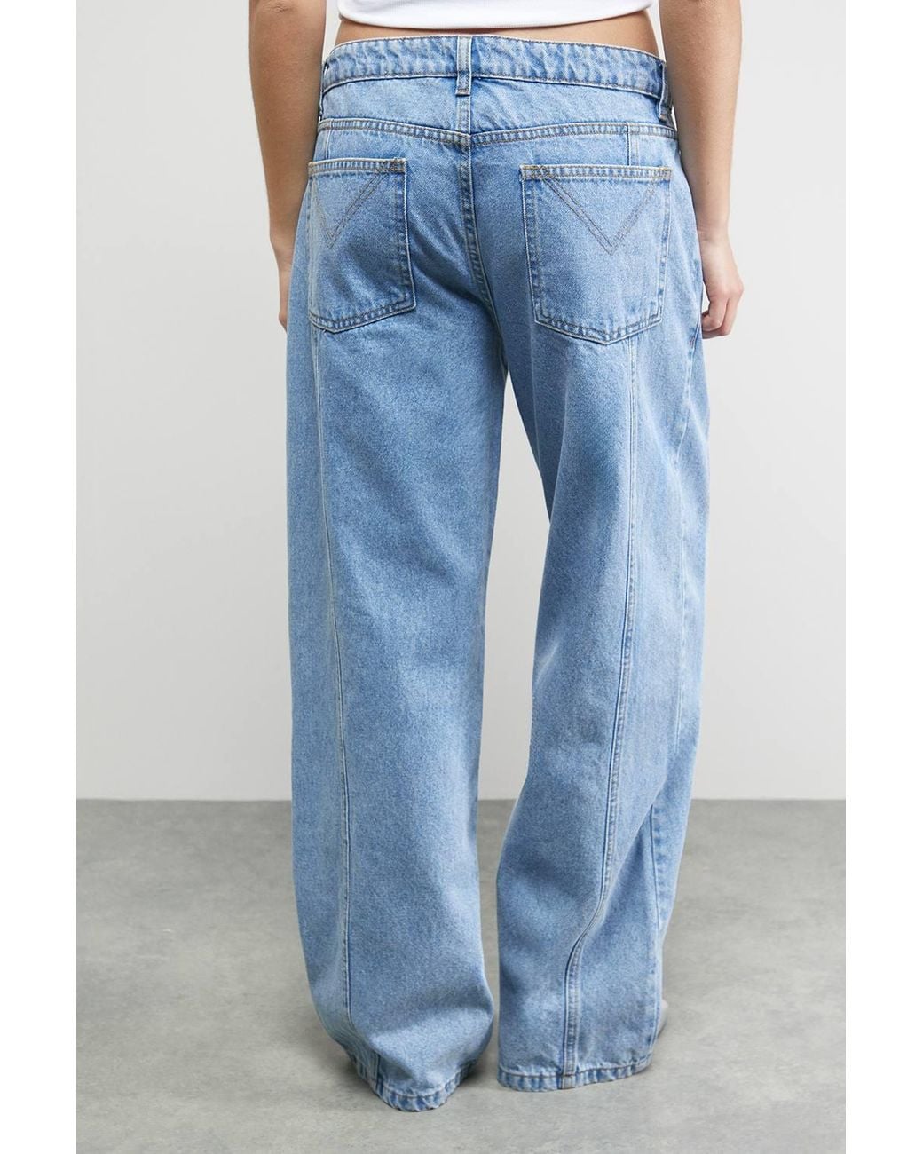 Warehouse White Tony Low Waist Lace Up Wide Jean
