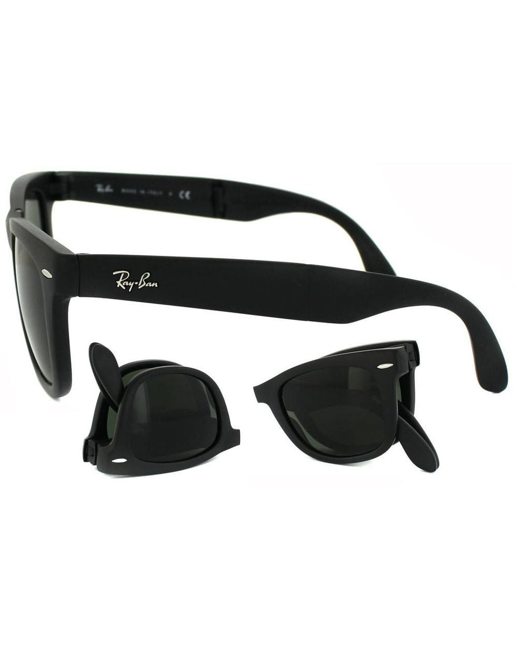 Ray-Ban Black Rectangle Matt Folding Wayfarer 4105 Sunglasses