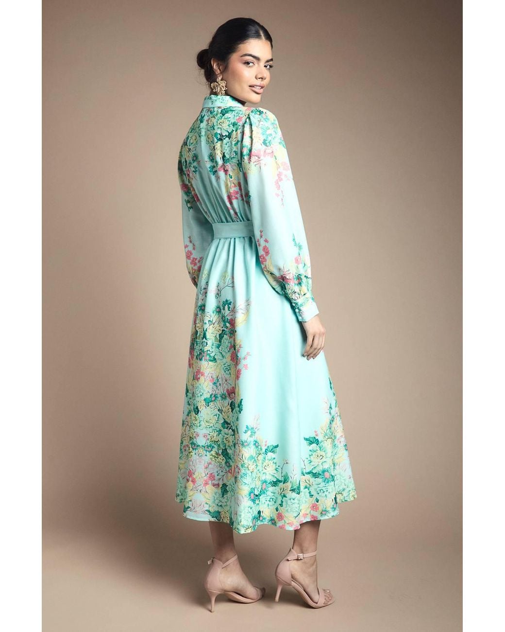 Wallis Green Summer Floral Western Shirt Dress