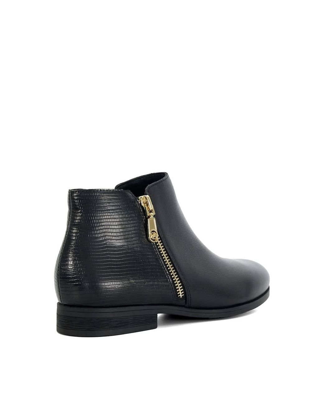 Dune Black Wide Fit 'Pandias' Leather Ankle Boots