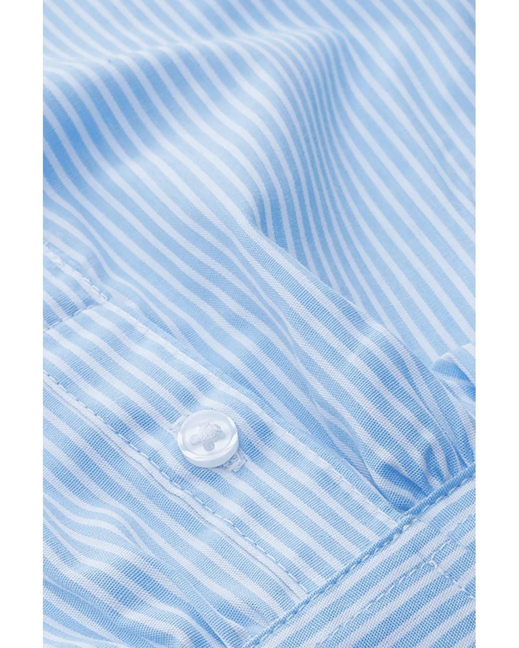 Enorsia Blue Long Sleeve Stripe Poplin Shirt