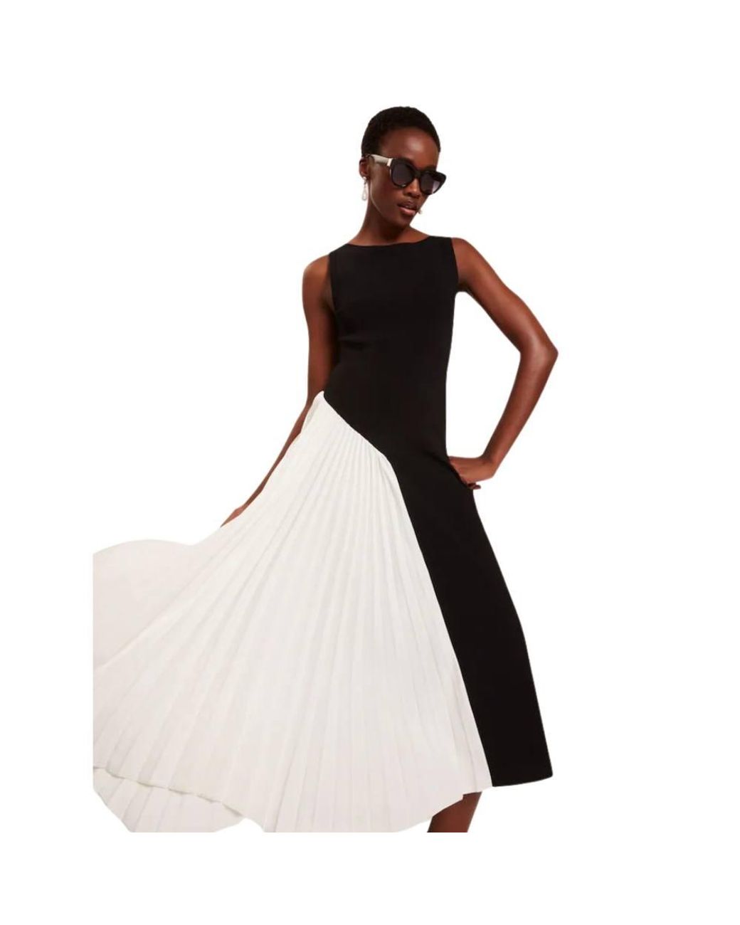 Ted Baker Black Zeera Sleeveless Crew Neck Regular Fit Midi Dress