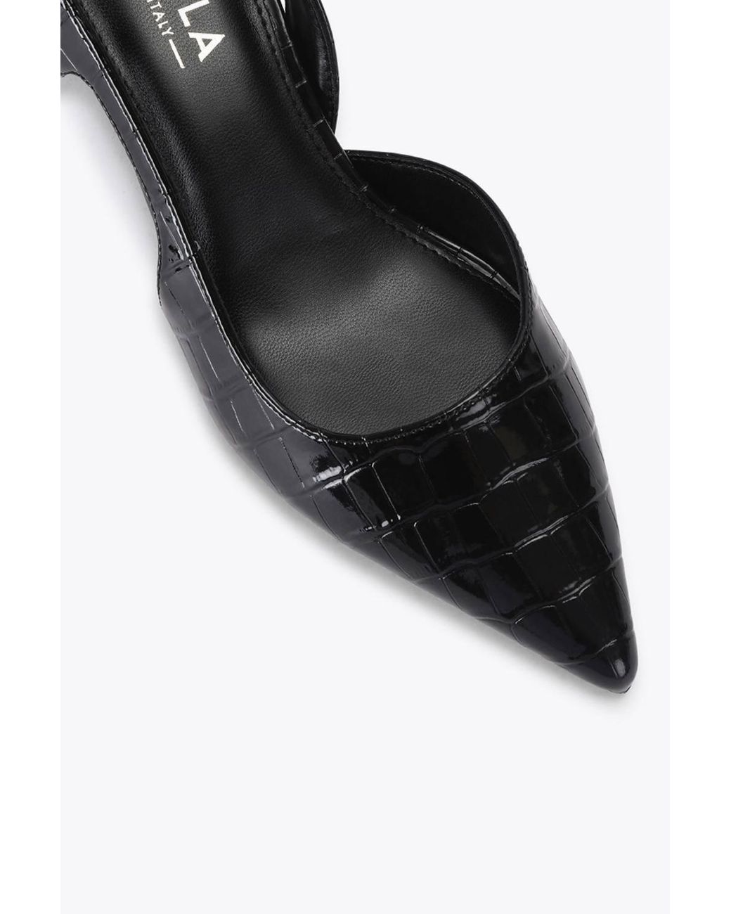 Carvela Kurt Geiger Black 'Alina Sling' Croc Print Heels