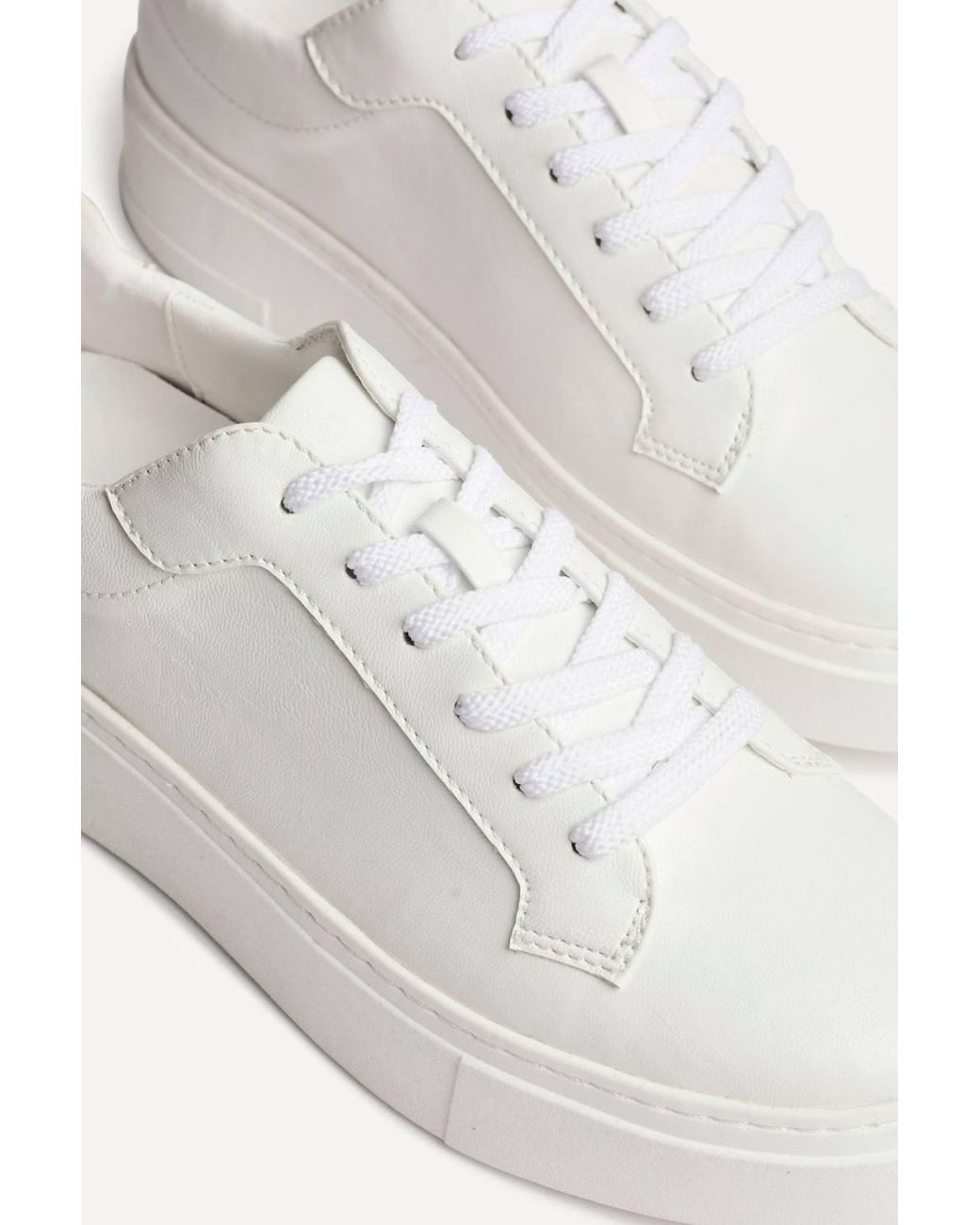 Linzi White Jersey Faux Leather Trainers