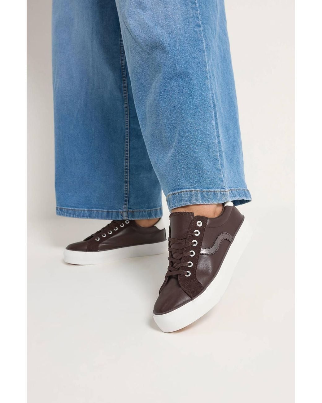 Yours Blue Faux Leather Trainers