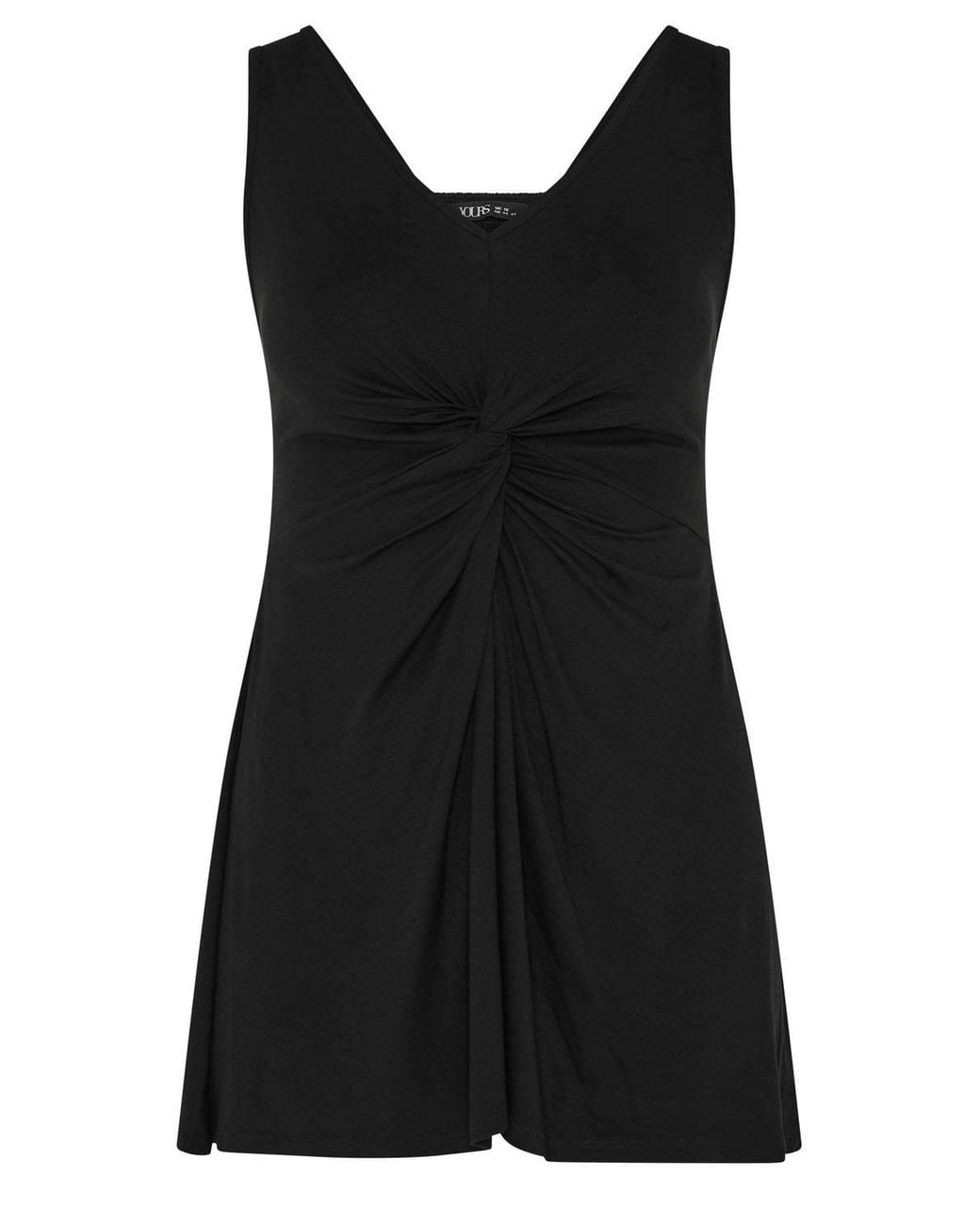 Yours Black Knot Front Vest Top