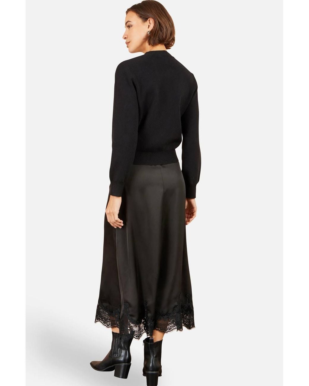 Yumi' Black Sparkle Bow Cardigan