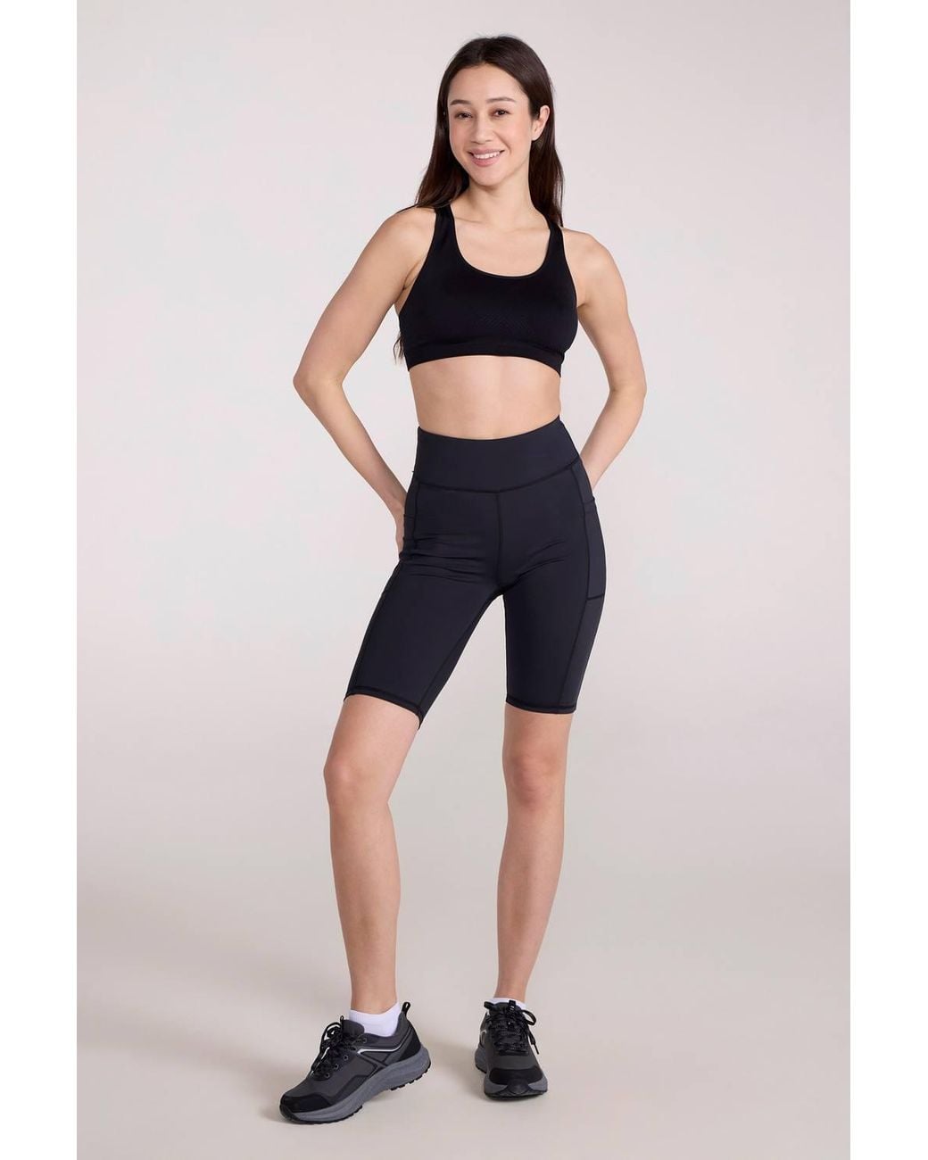 Mountain Warehouse Blue 'Bounce' Quick Dry High Waisted Gym Legging Shorts