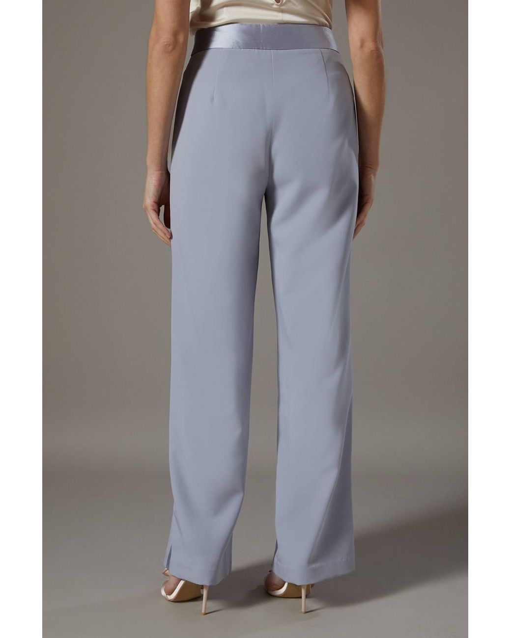 Coast Gray Satin Twill Panel Trouser