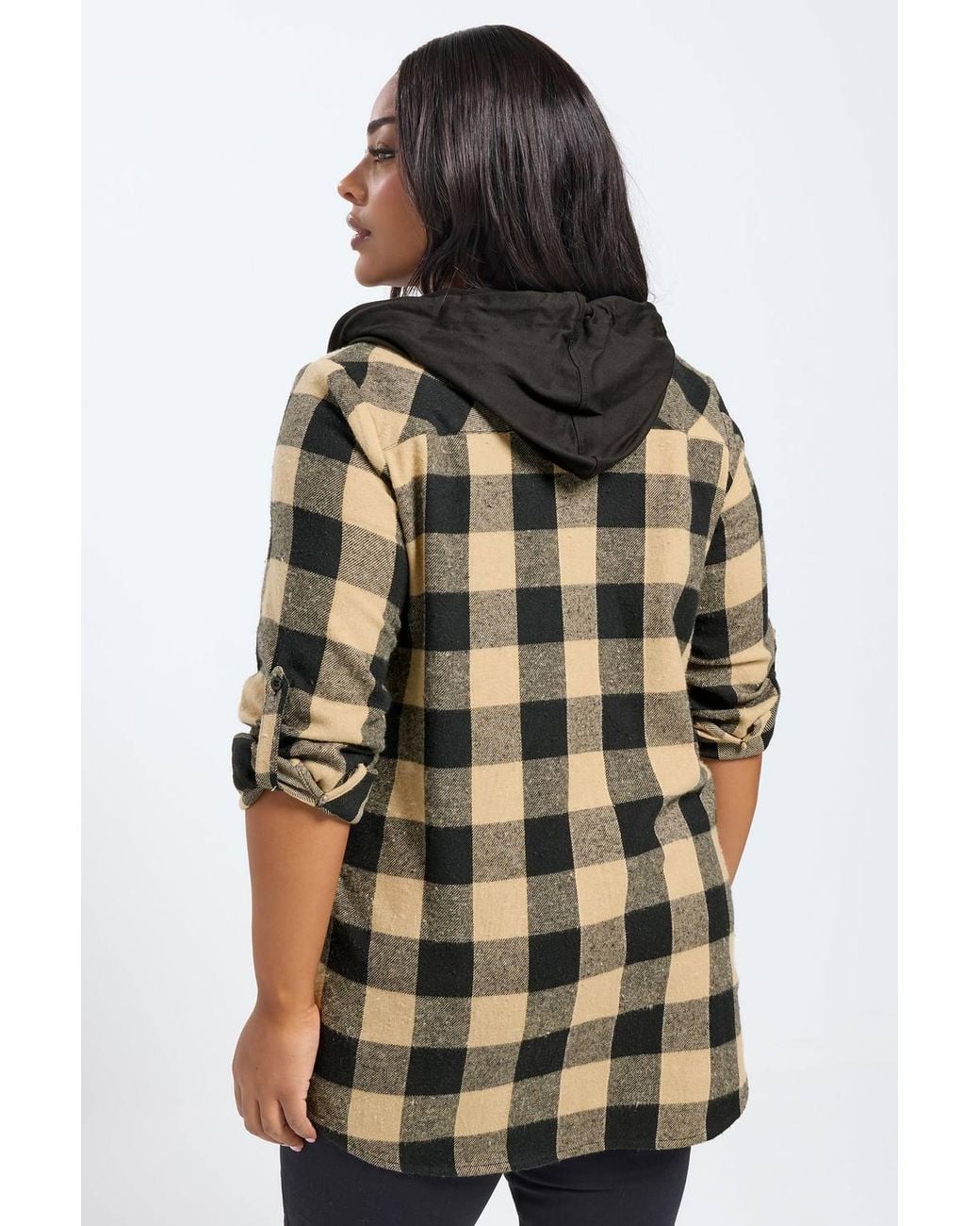 Yours Multicolor Hooded Check Shirt