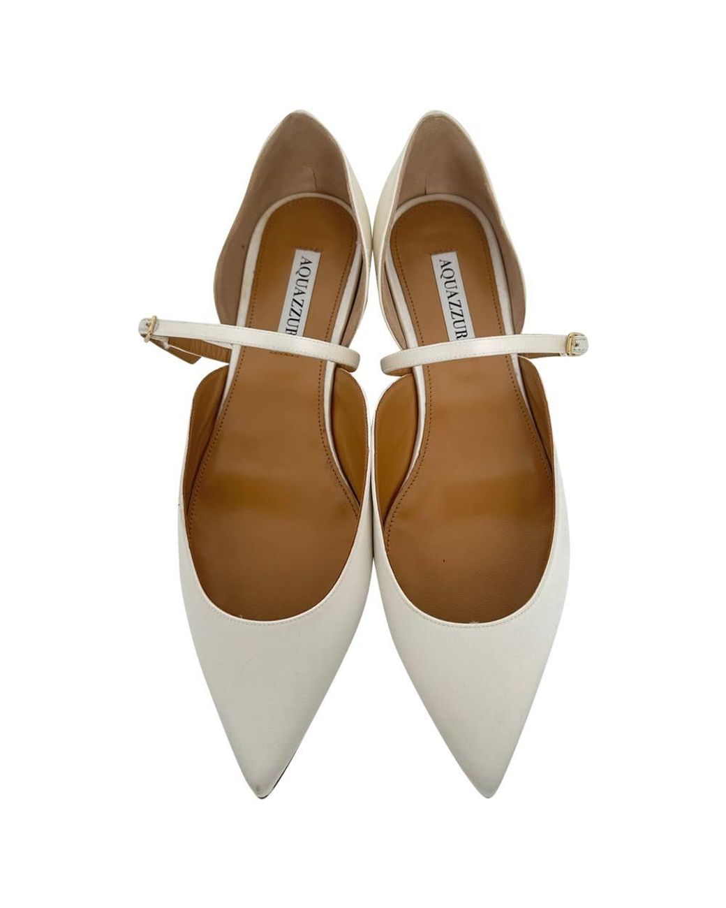 Aquazzura Metallic Preloved Bellezza Ballet Flats