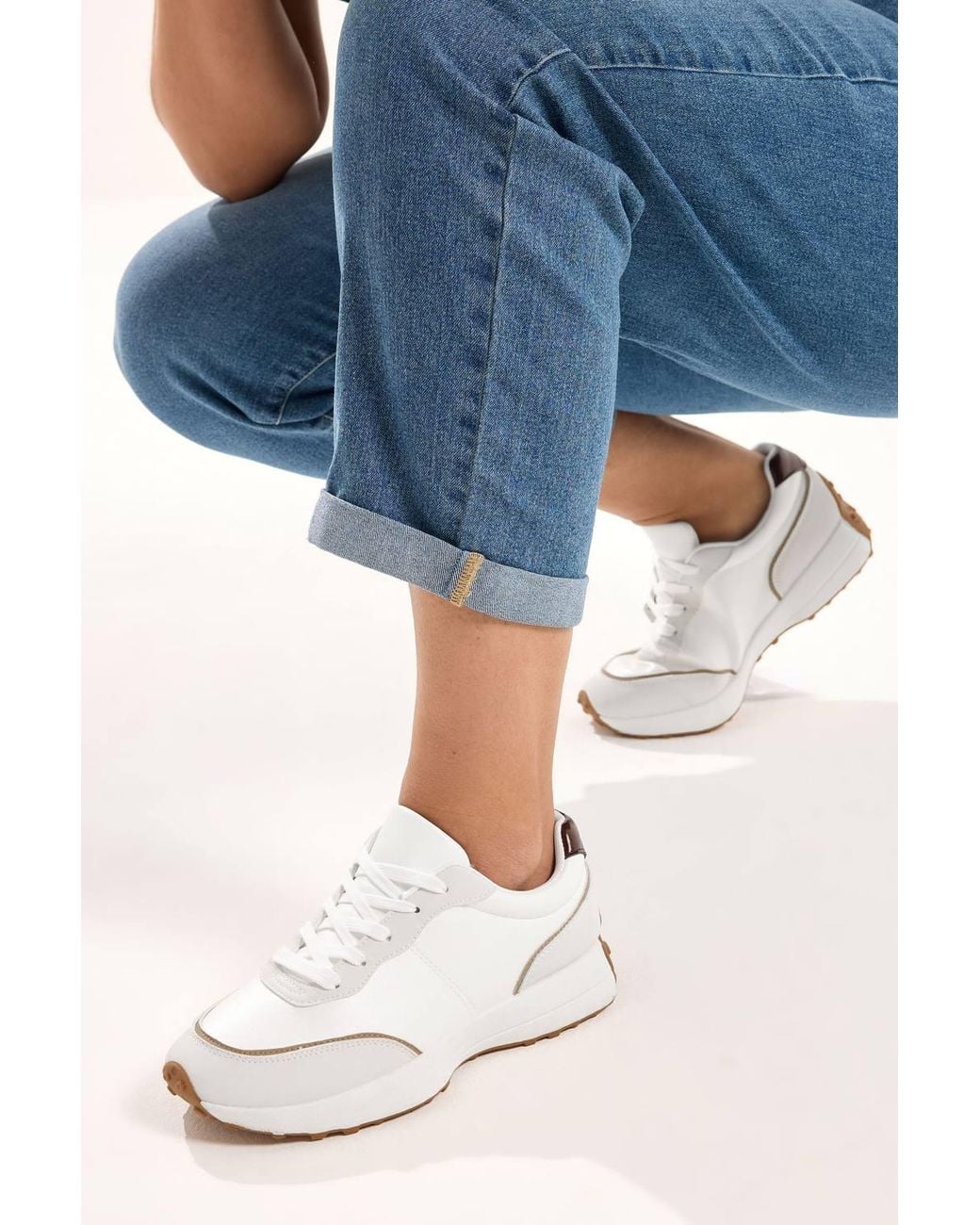 Yours Blue Faux Leather Trainers
