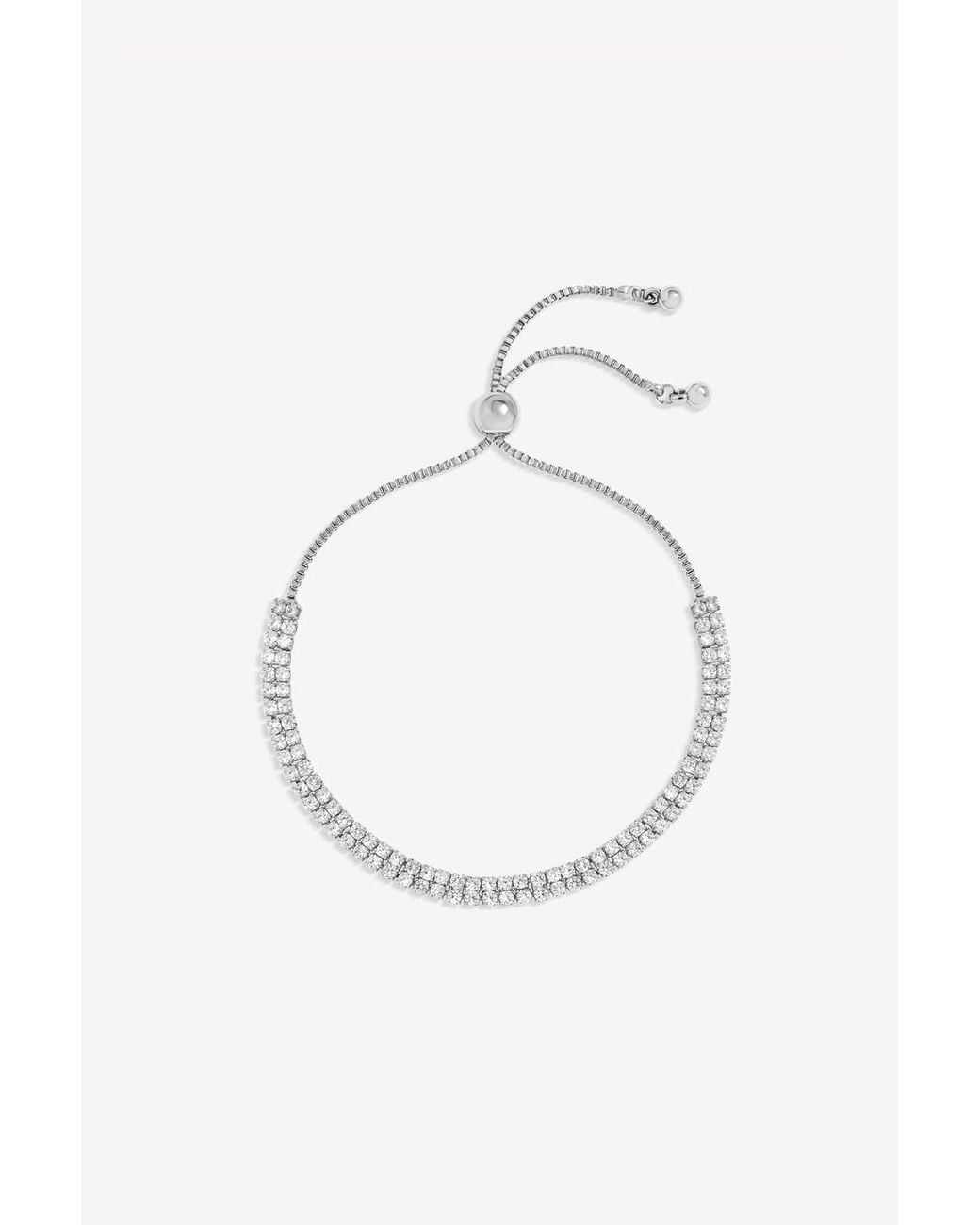 Jon Richard White Plated Pave Toggle Bracelet