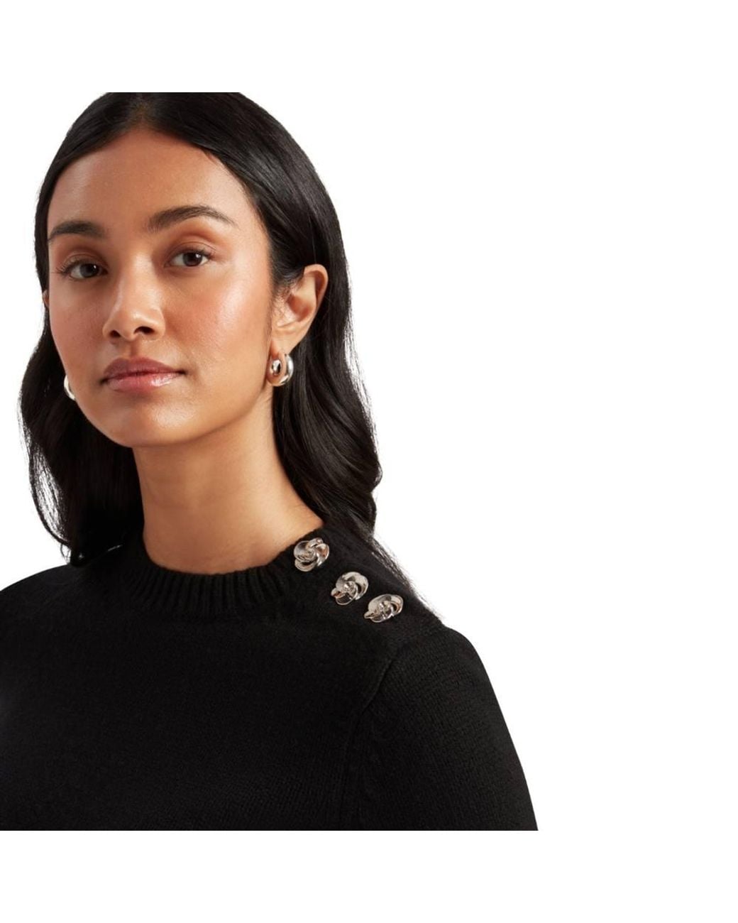Ted Baker Black Janha Long Sleeve Crew Neck Sweater
