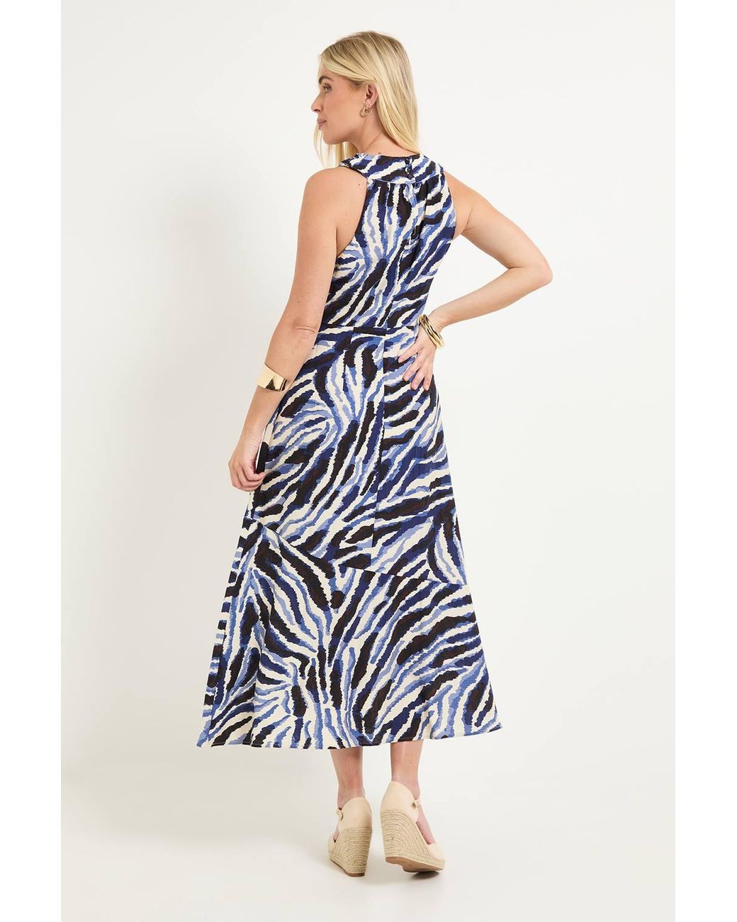 Wallis White Petite Abstract Twist Neck Maxi Dress