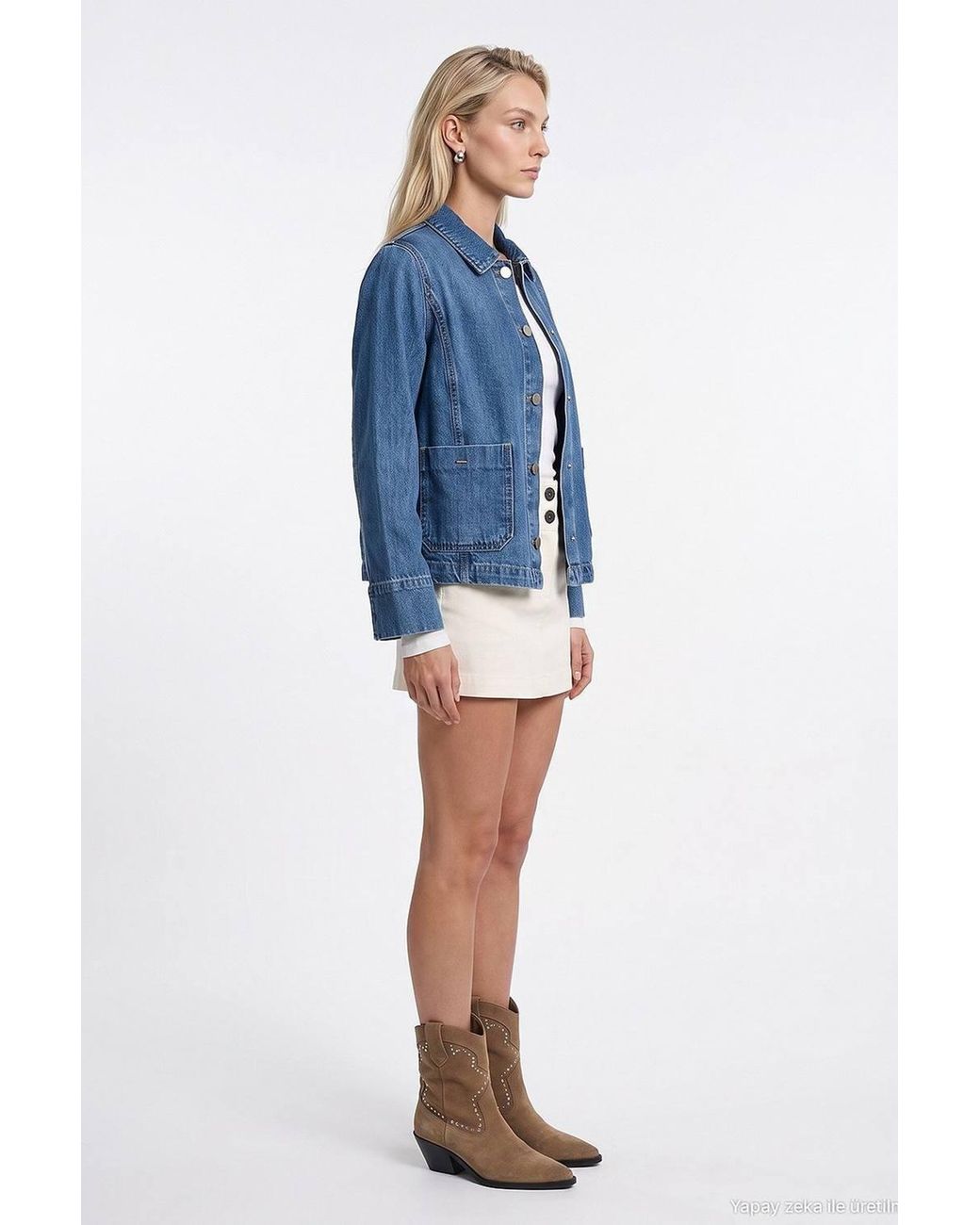 Dilvin Blue Cotton Tencel Jacket