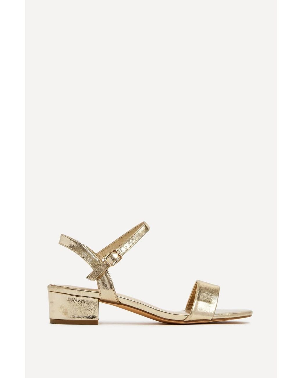 Linzi Natural Kezzi Faux Leather Low Heeled Sandals