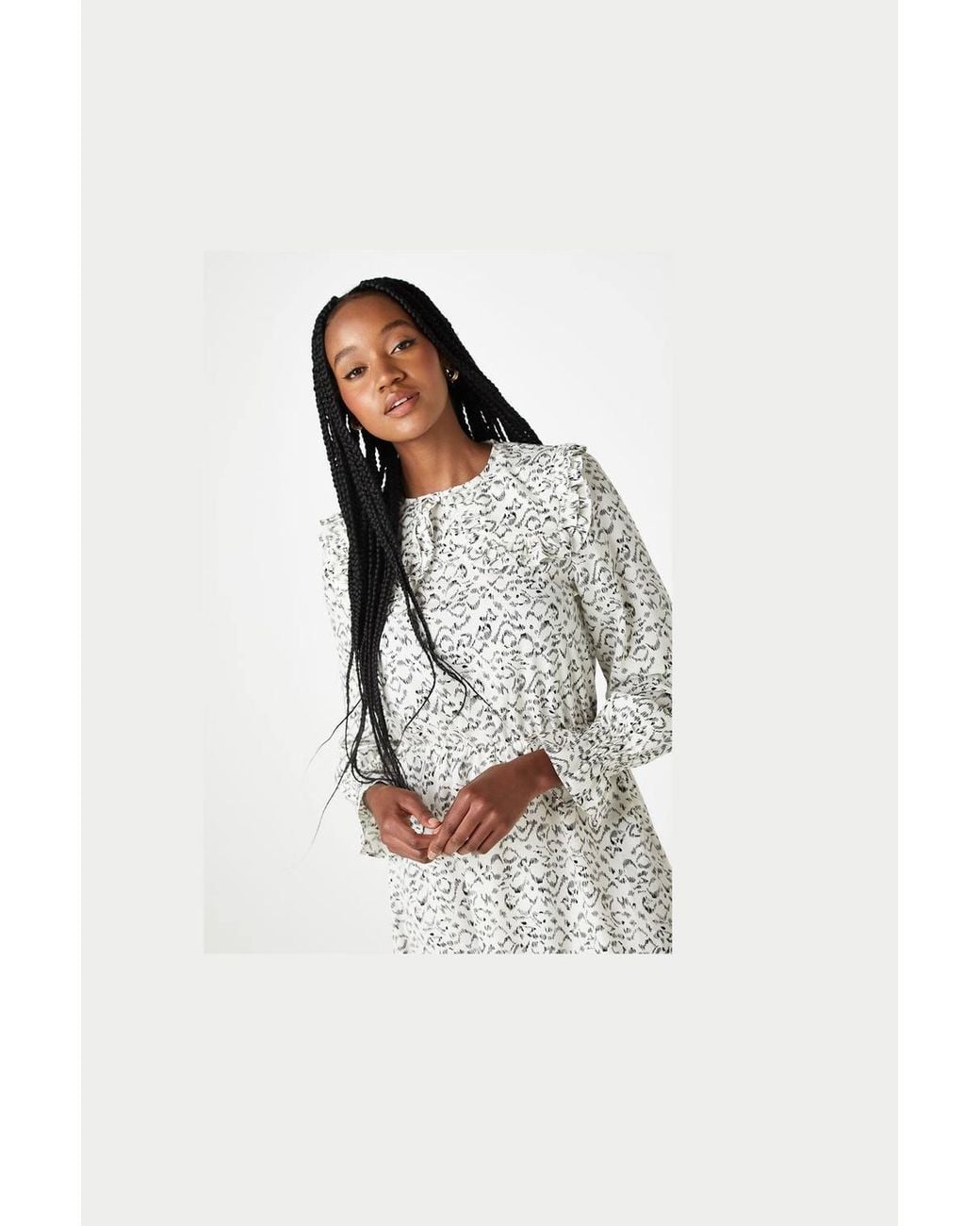 Urban Bliss White Ruffle Edge Dress