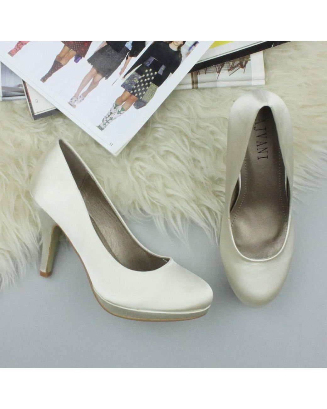 AJVANI Natural High Heel Wedding Bridal Court Shoes