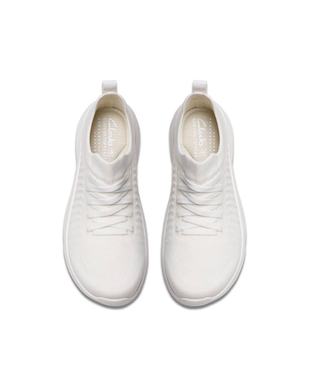 Clarks White Solevana Lace Trainers