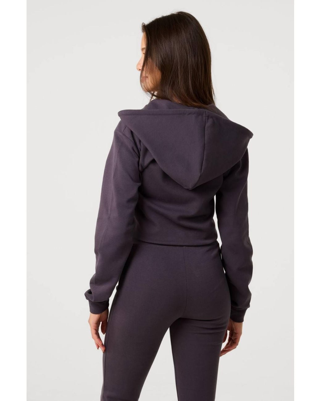 Pink Vanilla Gray Zip Up Cropped Hoodie