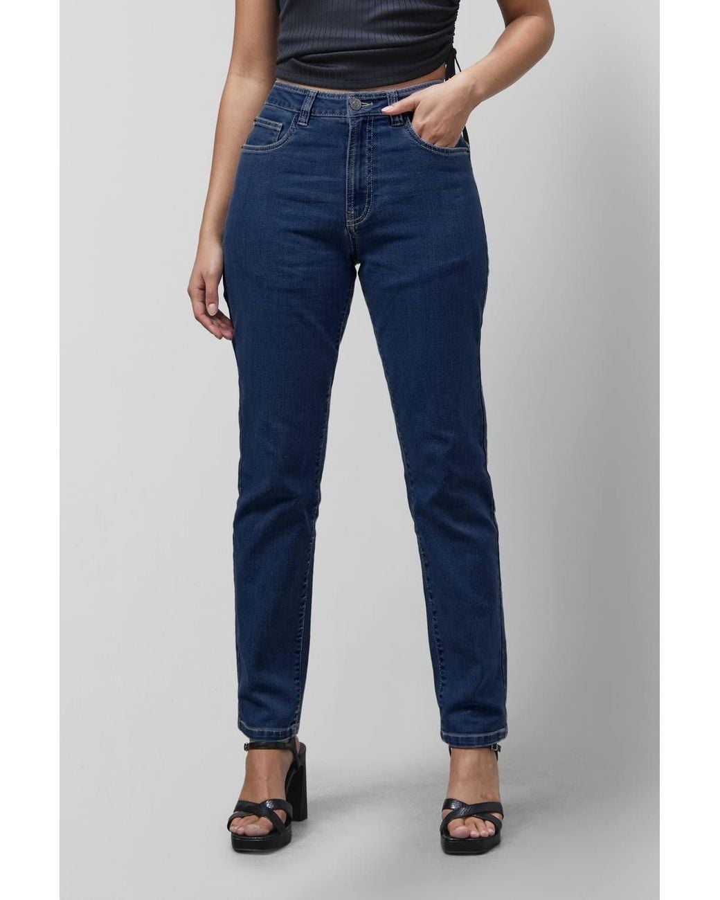 Enorsia Blue Authentic High Waisted Regular Fit Jeans