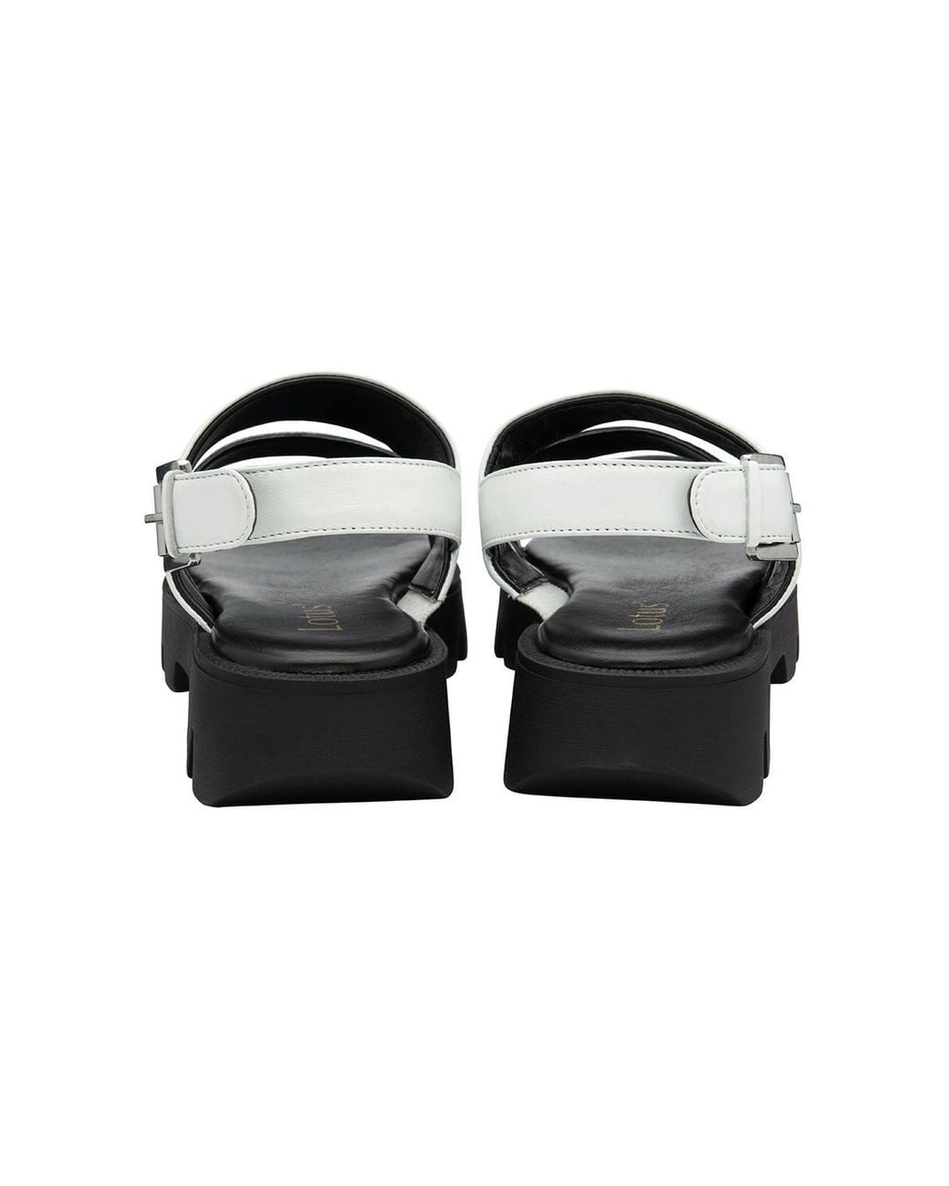 Lotus Black 'Xena' Leather Slingback Sandals