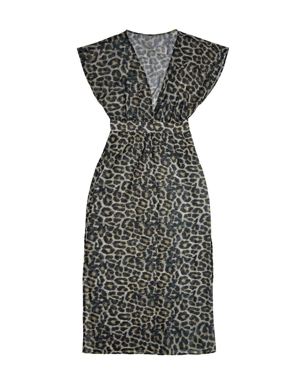 Wolf & Whistle Multicolor Leopard Print Maxi Beach Cover Up Dress