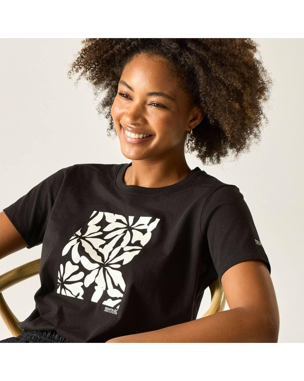 Regatta Black Filandra Ix Short Sleeved Graphic T-Shirt