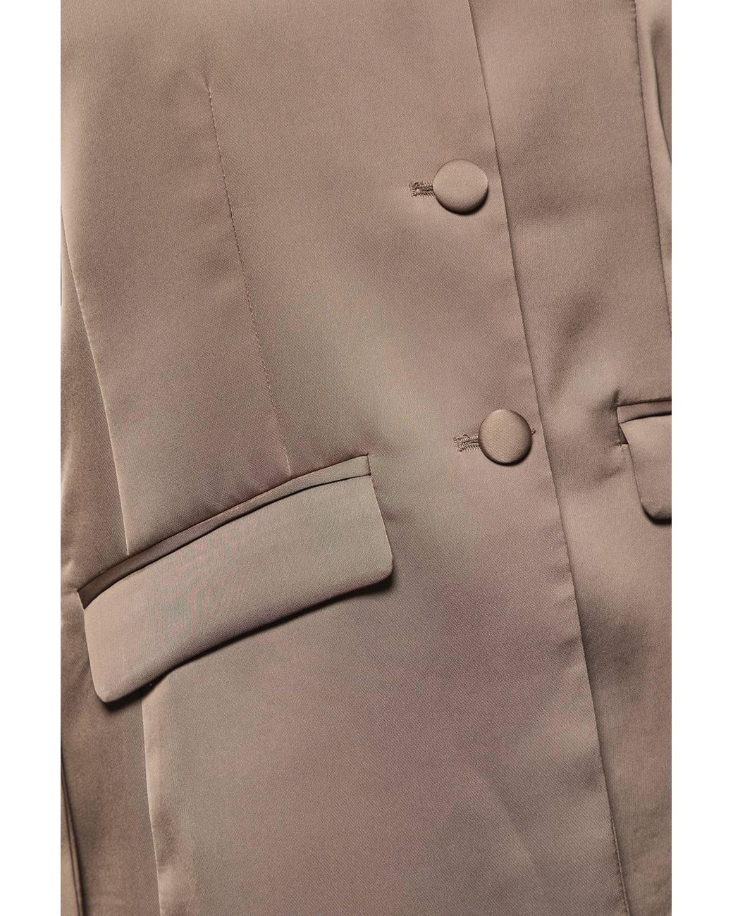 Dorothy Perkins Gray V Neck Single Breasted Button Detail Blazer