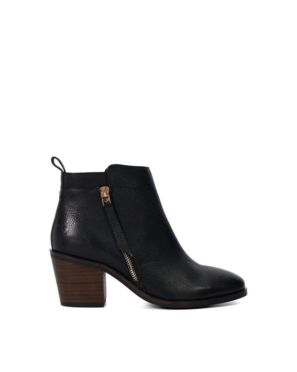 Dune Black Wide Fit 'Paicing' Leather Ankle Boots