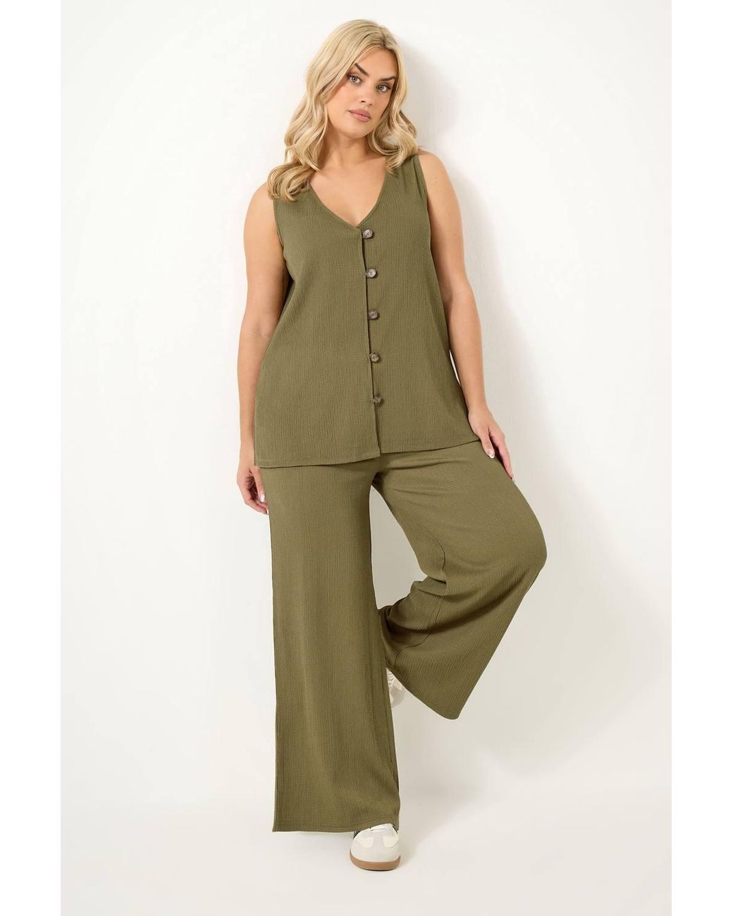 Yours Green Textured Waistcoat