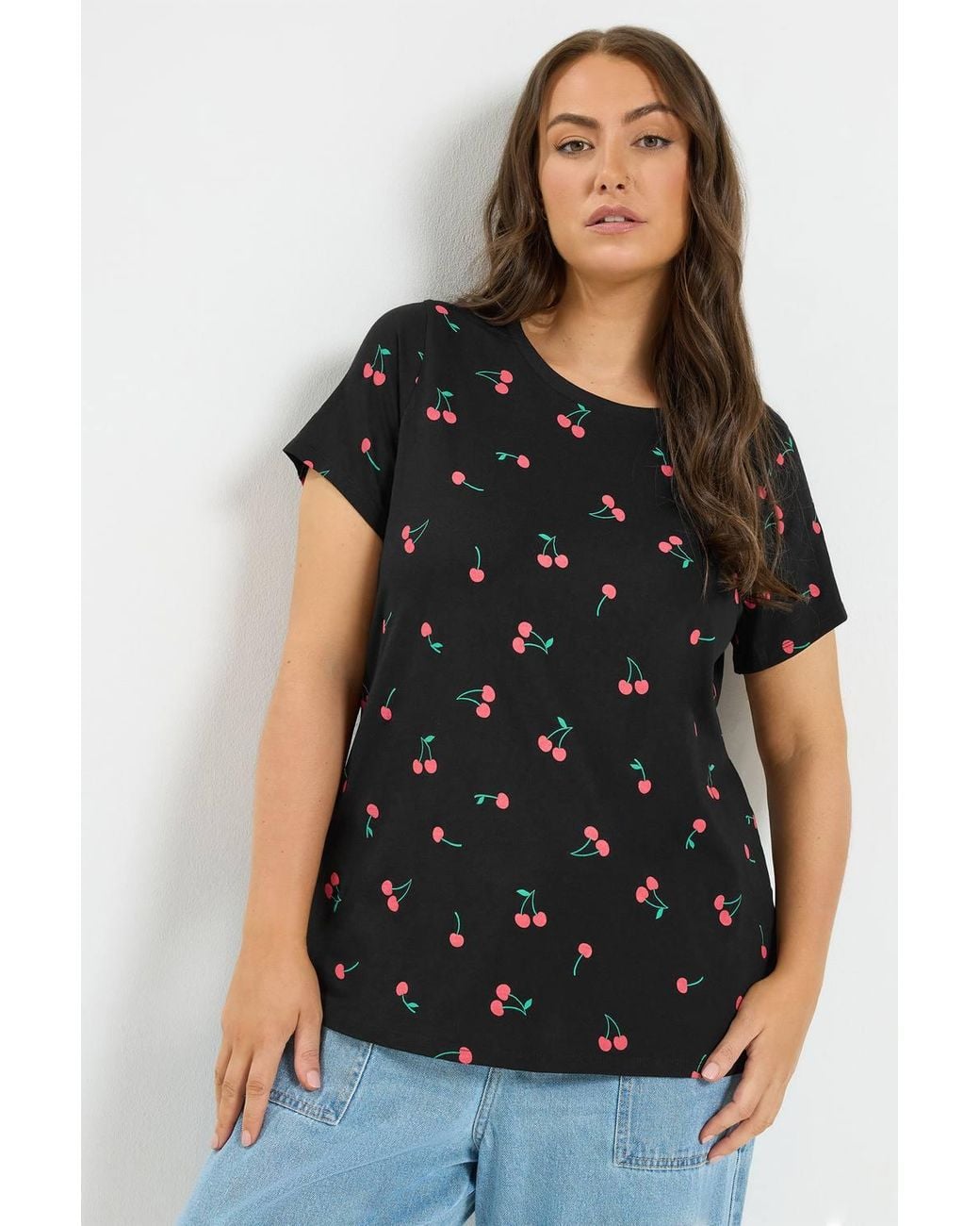 Yours Black 2 Pack Cherry T-Shirts