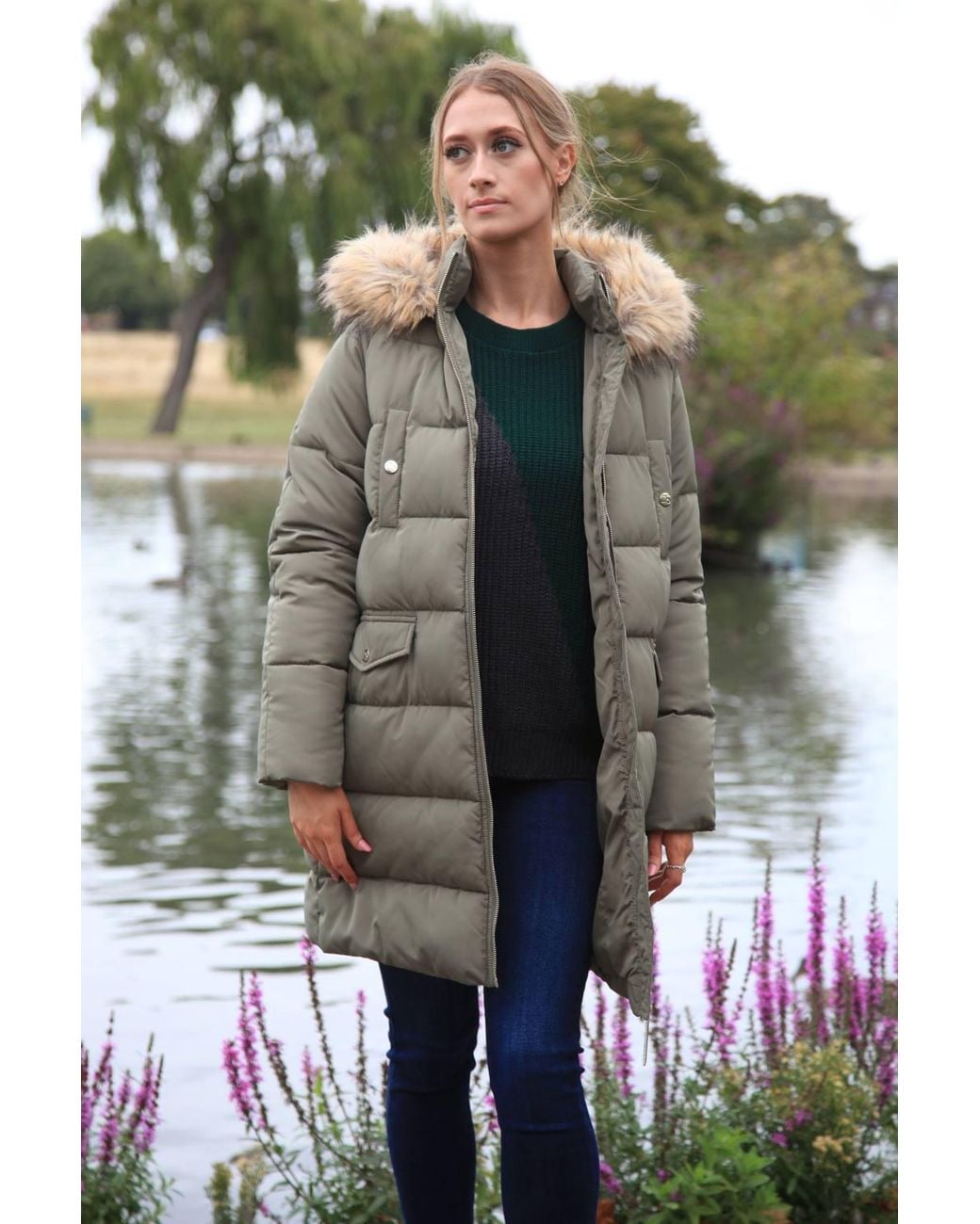 Double Second Gray Oversized Long Duvet Coat