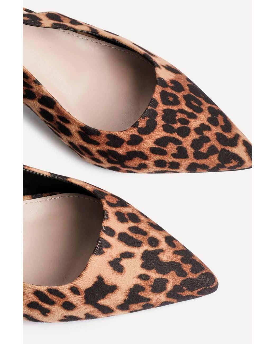 Linzi White Izzie Wide Fit Leopard Print Court Heels