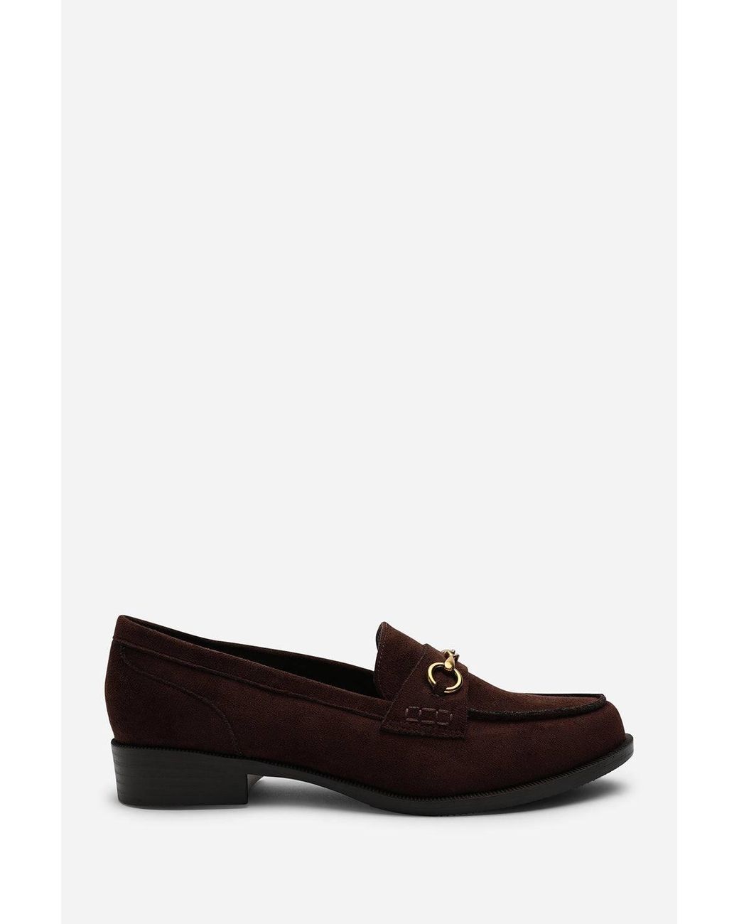 Where's That From White Maelynn Round Toe Single Metal Bar Loafers