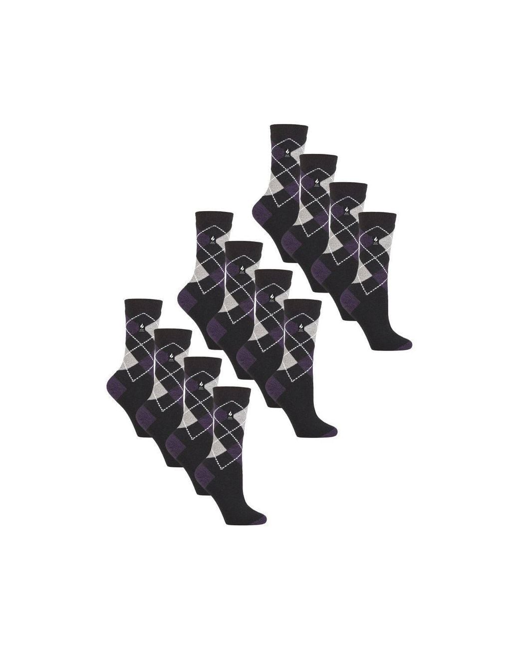 Heat Holders Black 12 Pairs Ultra Lite Soft Thermal Socks