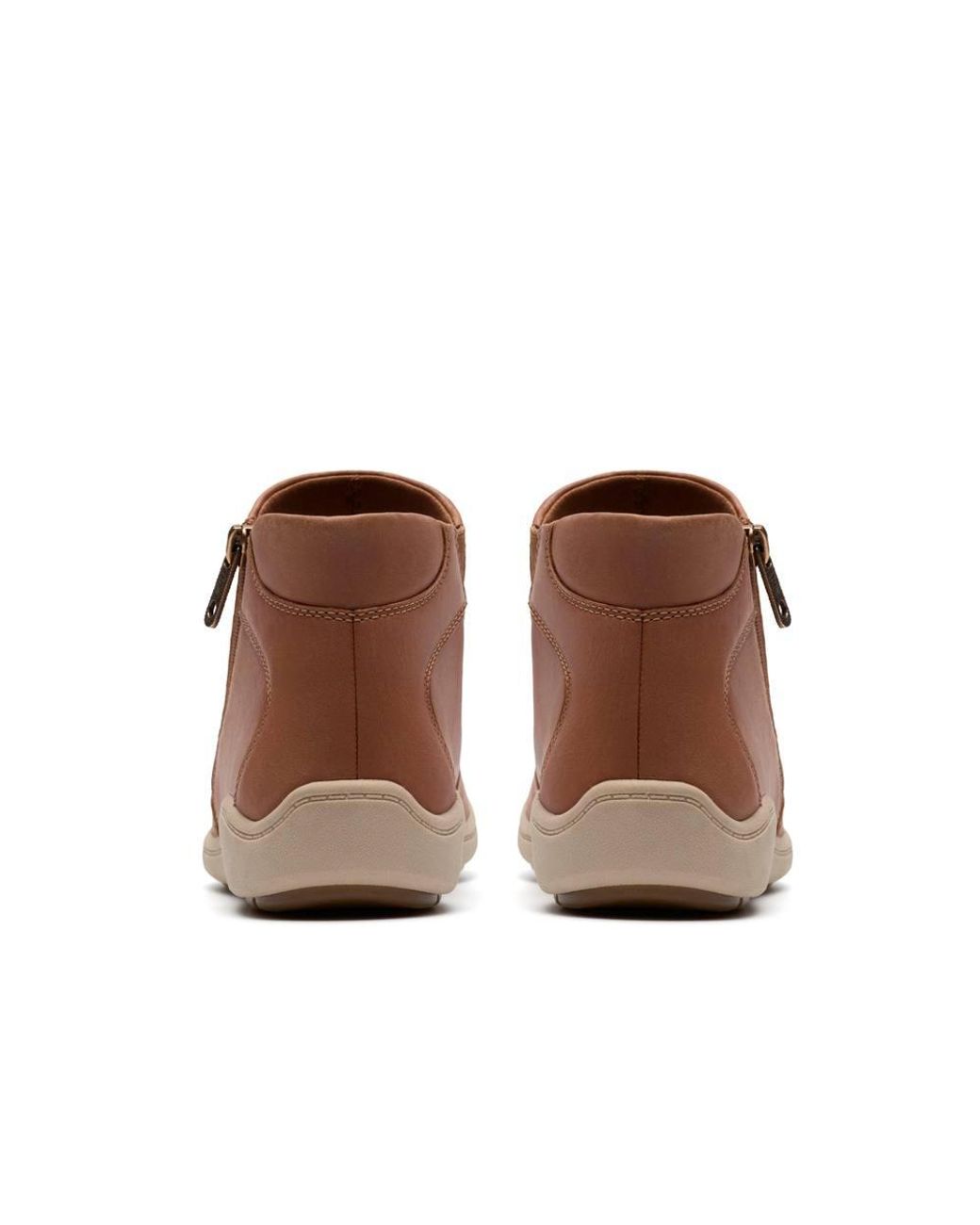 Clarks Brown Bryianne Carly Tan Leather Ankle Boots