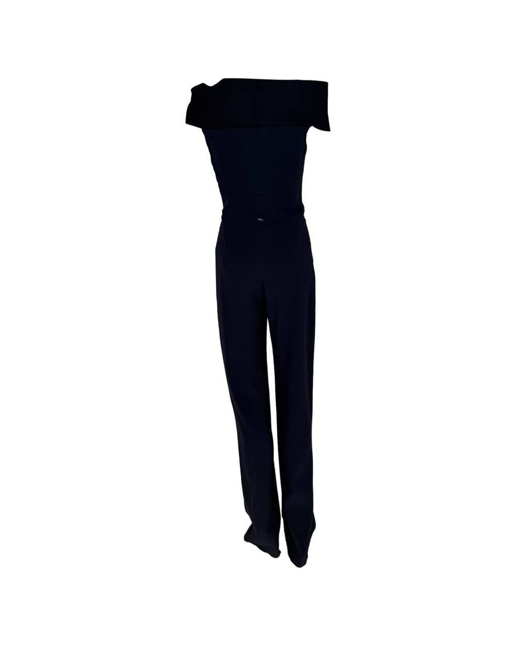 Galvan Blue Preloved London Bateau Off-Shoulder Jumpsuit