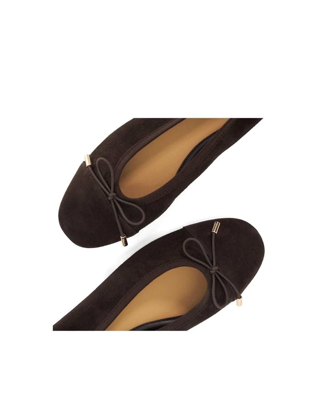 Dune White 'Haliah' Suede Ballet Pumps