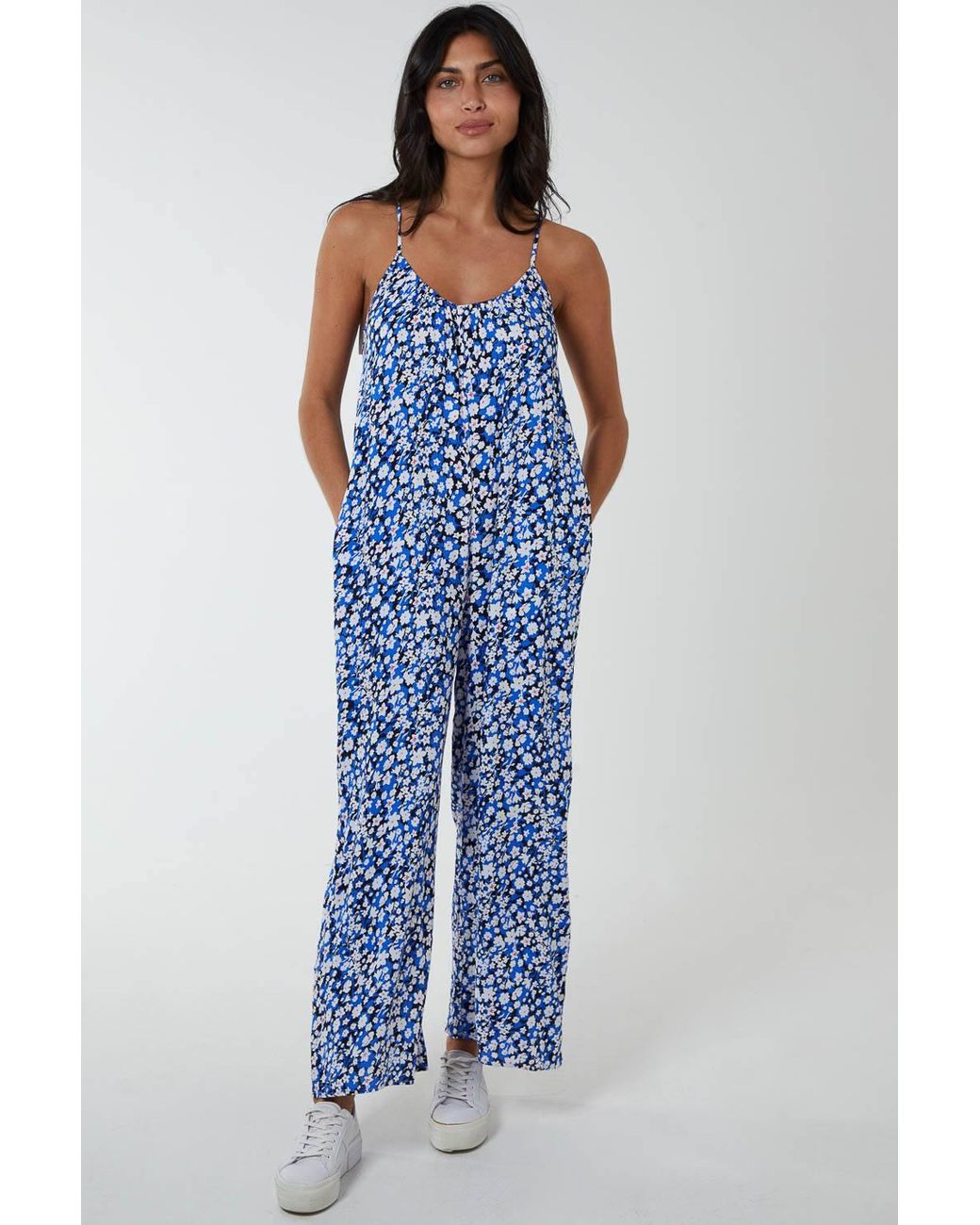 Blue Vanilla Blue Oversized Wide Leg Jumpsuit