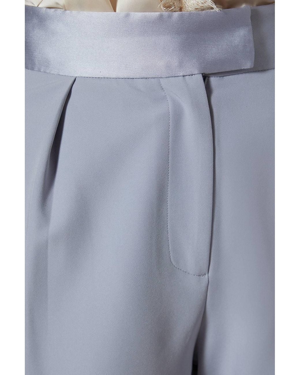 Coast Gray Satin Twill Panel Trouser
